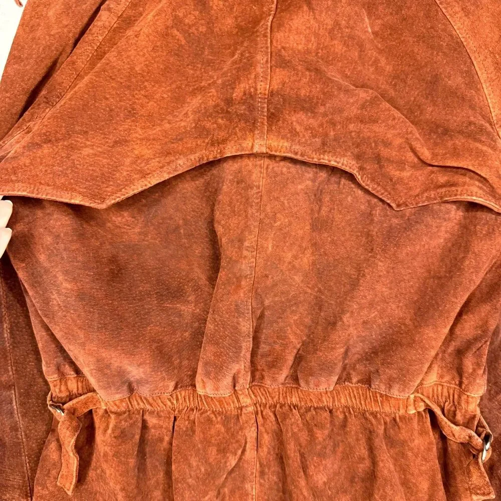 Vtg 80s Windsor Leatherwear Jacket Mens 40 Brown Suede Leather Full Zip Western